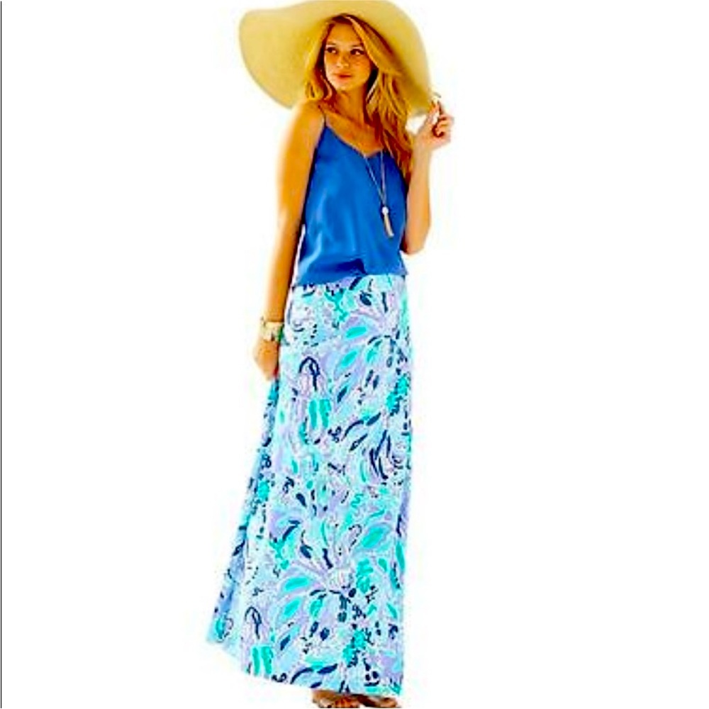 GUC Lilly Pulitzer Nola Maxi Skirt Lilly’s Lilac nice Ink maxi skirt